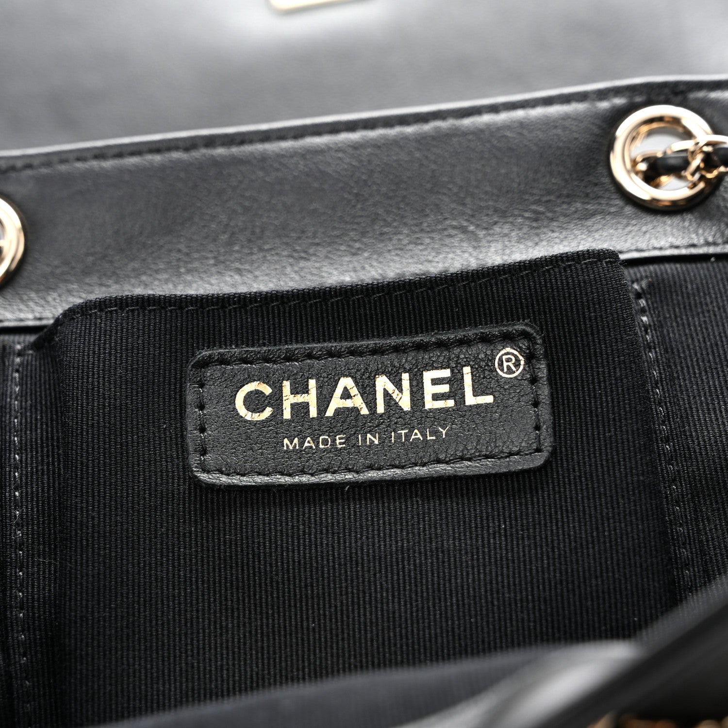 Chanel Lambskin Quilted Large Duma Drawstring Backpack Black 6 of 14