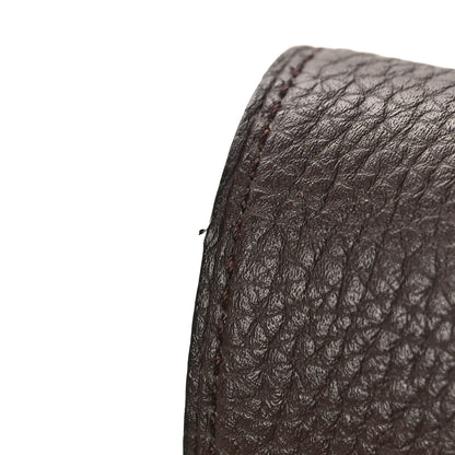 Hermes Box Togo 32mm Au Carre H Belt 90 36 Black Chocolate 5 of 7