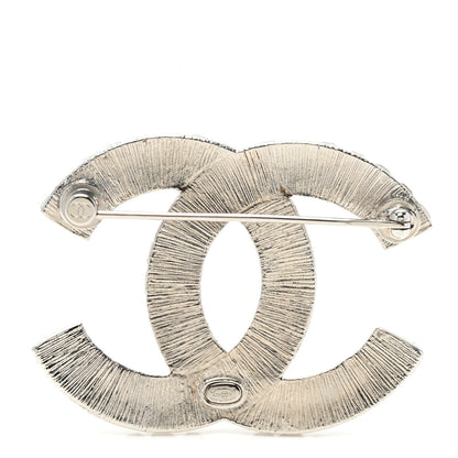 Chanel Baguette Crystal CC Brooch Silver 3 of 5