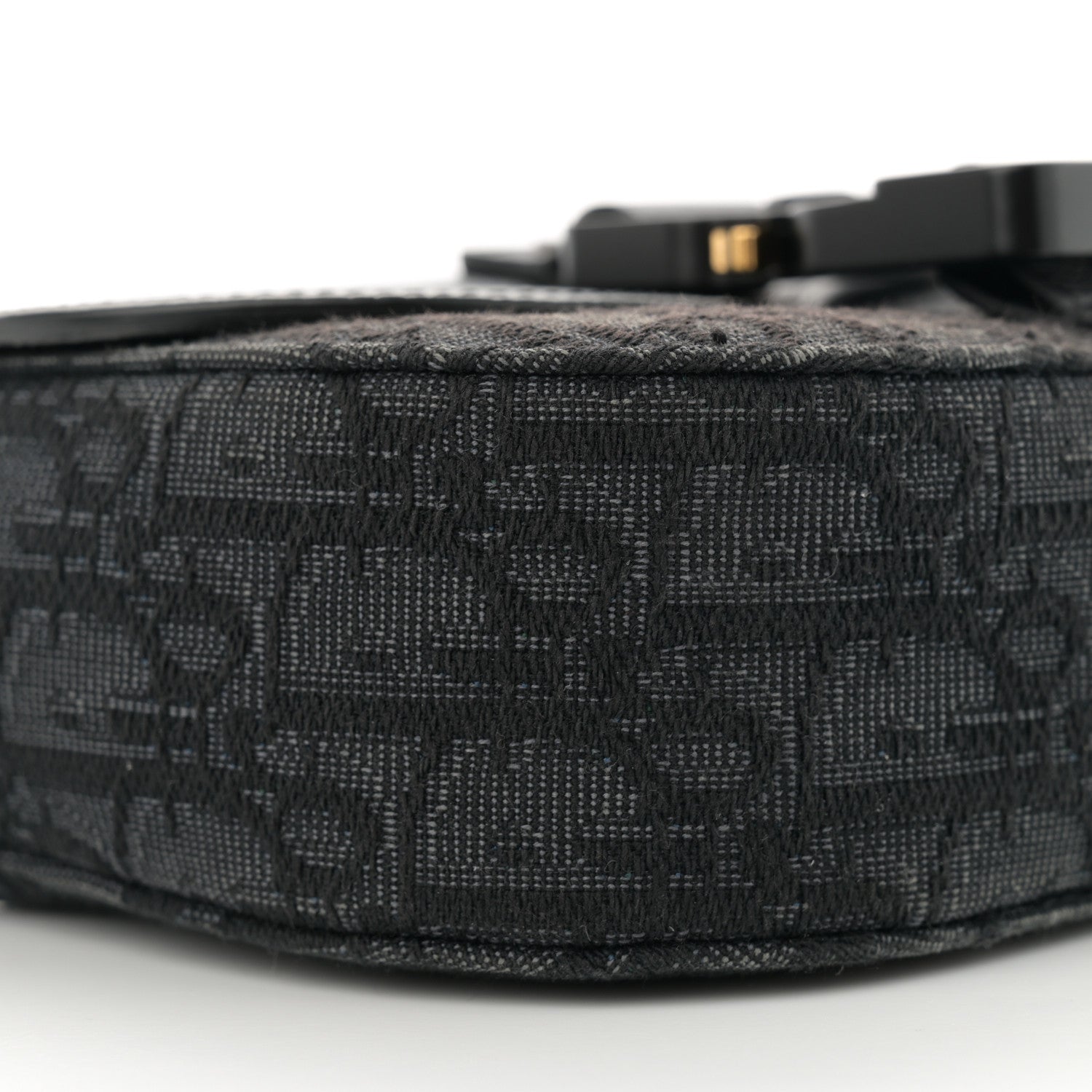 Christian Dior Oblique Jacquard Grained Calfskin Mini Saddle Messenger Bag With Flap Black 9 of 14