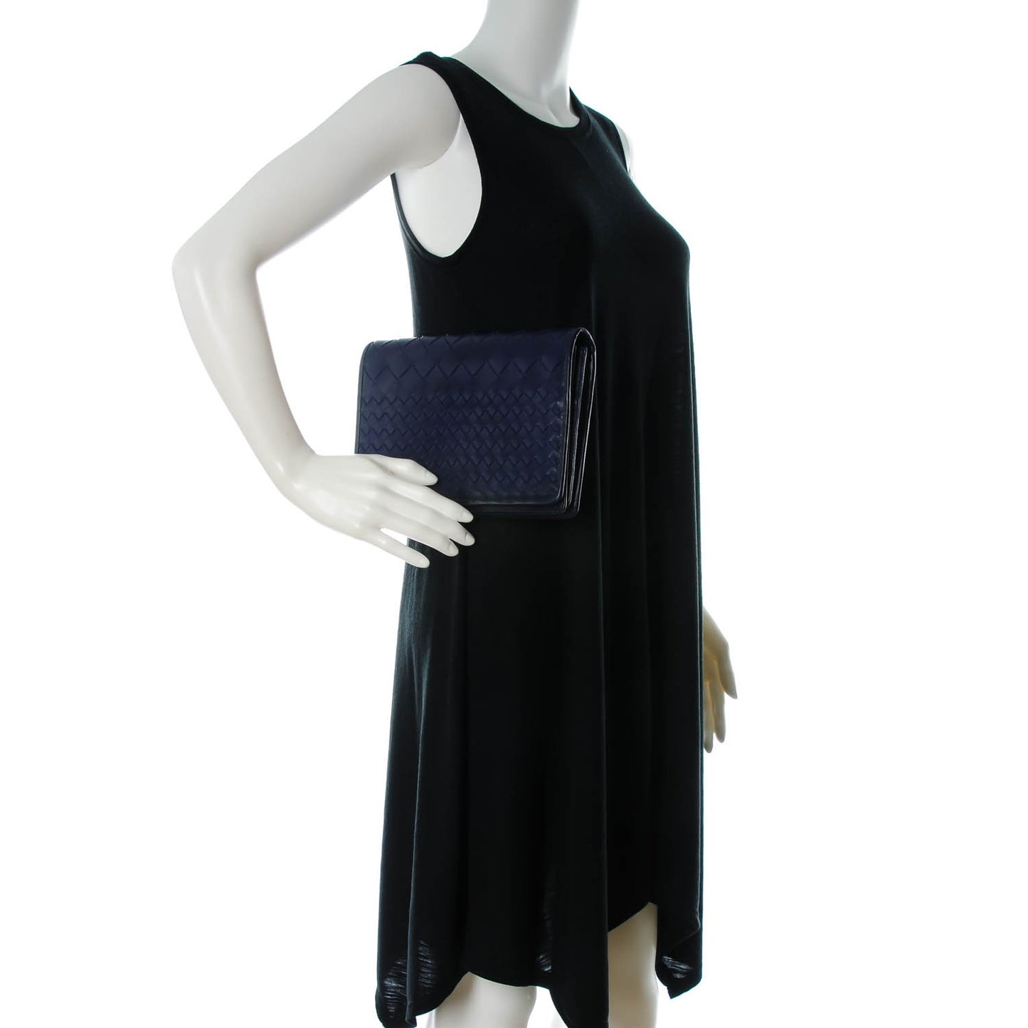 Nappa Intrecciato Medium Woven Clutch Atlantic