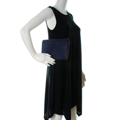 Bottega Veneta Nappa Intrecciato Medium Woven Clutch Atlantic 2 of 7