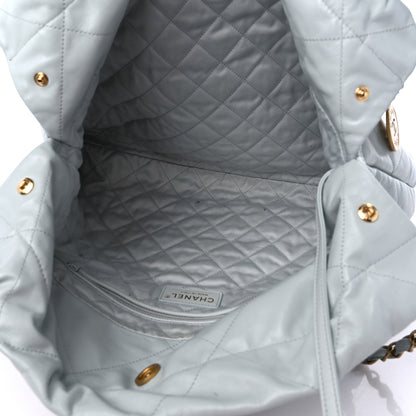 Chanel Shiny Calfskin Quilted Chanel 22 Light Blue 6 of 12