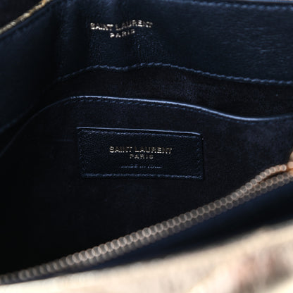 Saint Laurent Metallic Calfskin Y Quilted Small Loulou Monogram Chain Satchel Gold 6 of 9
