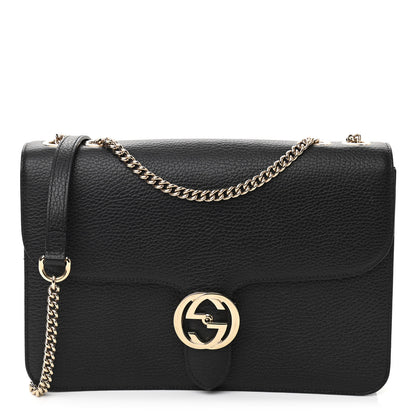 Gucci Dollar Calfskin Interlocking G Shoulder Bag Black 1 of 10