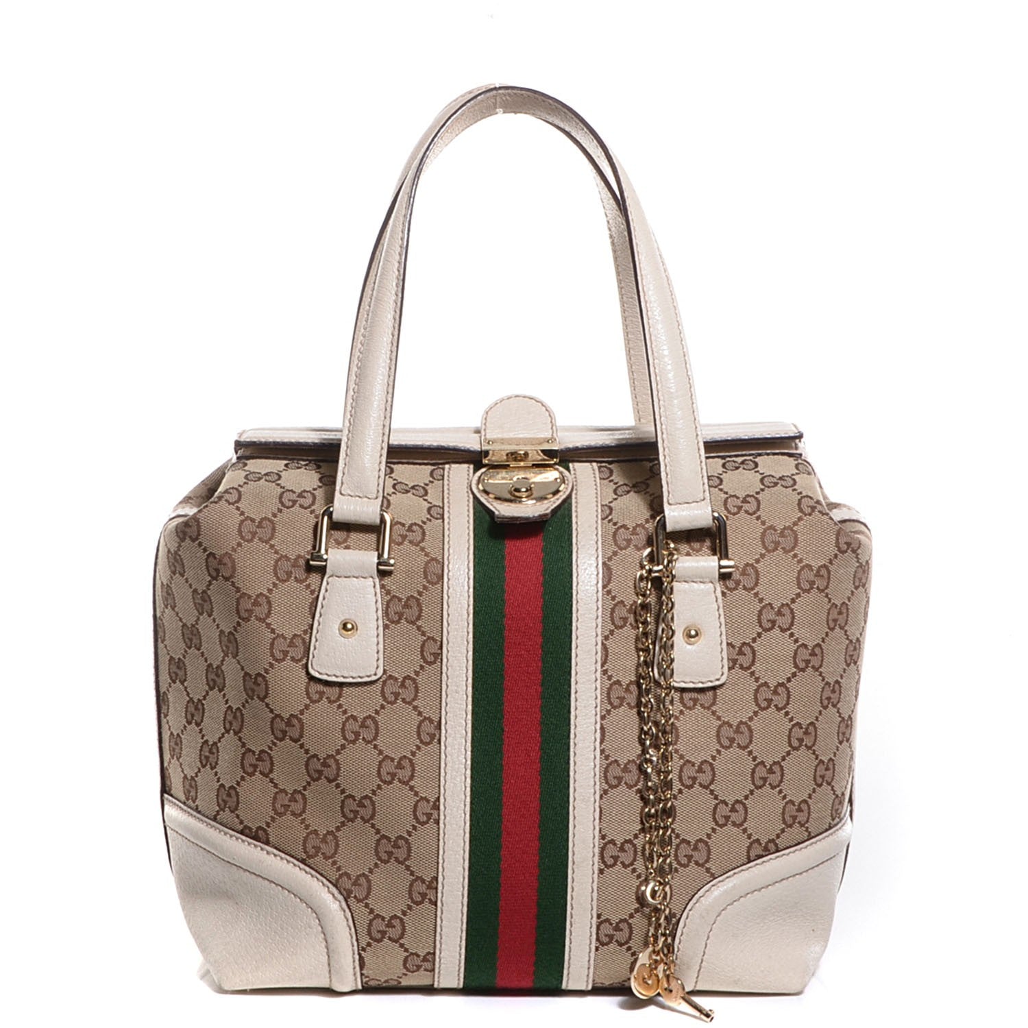 Gucci Monogram Treasure Boston Tote Off White 1 of 7