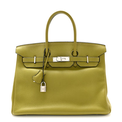 Hermes Taurillon Clemence Birkin 35 Vert Chartreuse 1 of 13