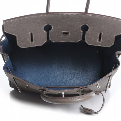 Hermes Epsom Candy Birkin 35 Etain Bleu Thalassa 6 of 11