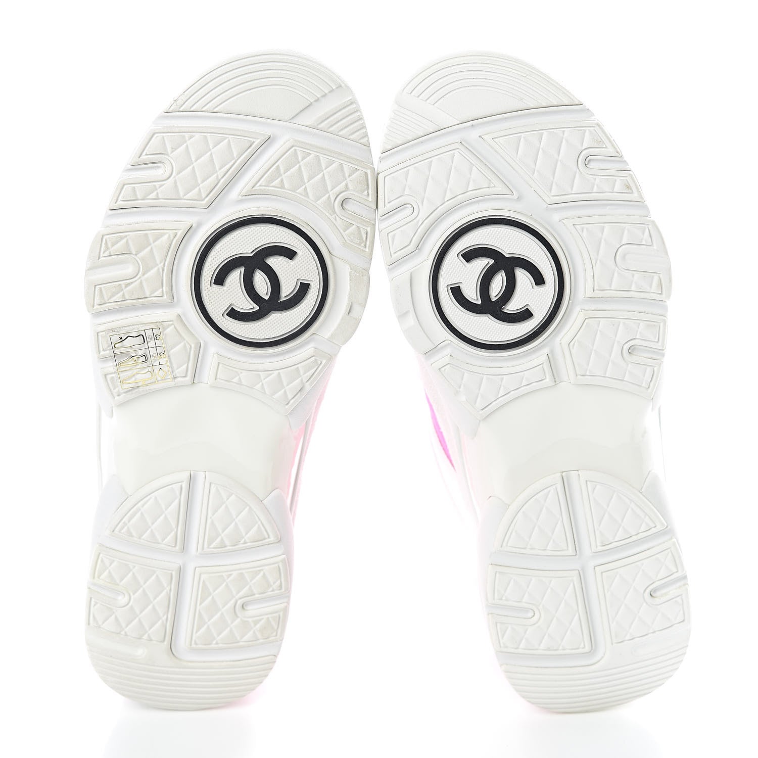 Chanel Suede Calfskin Lambskin Neoprene High Top CC Sneakers 37 White Fluo Pink 8 of 9