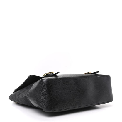 Gucci Monogram Calfskin Double Buckle Flap Messenger Bag Black 4 of 11