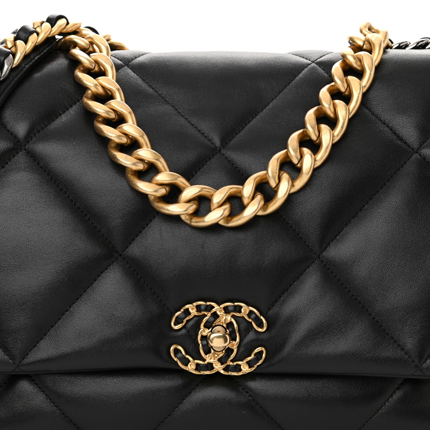 Chanel Lambskin Quilted Maxi Chanel 19 Flap Black 8 of 10