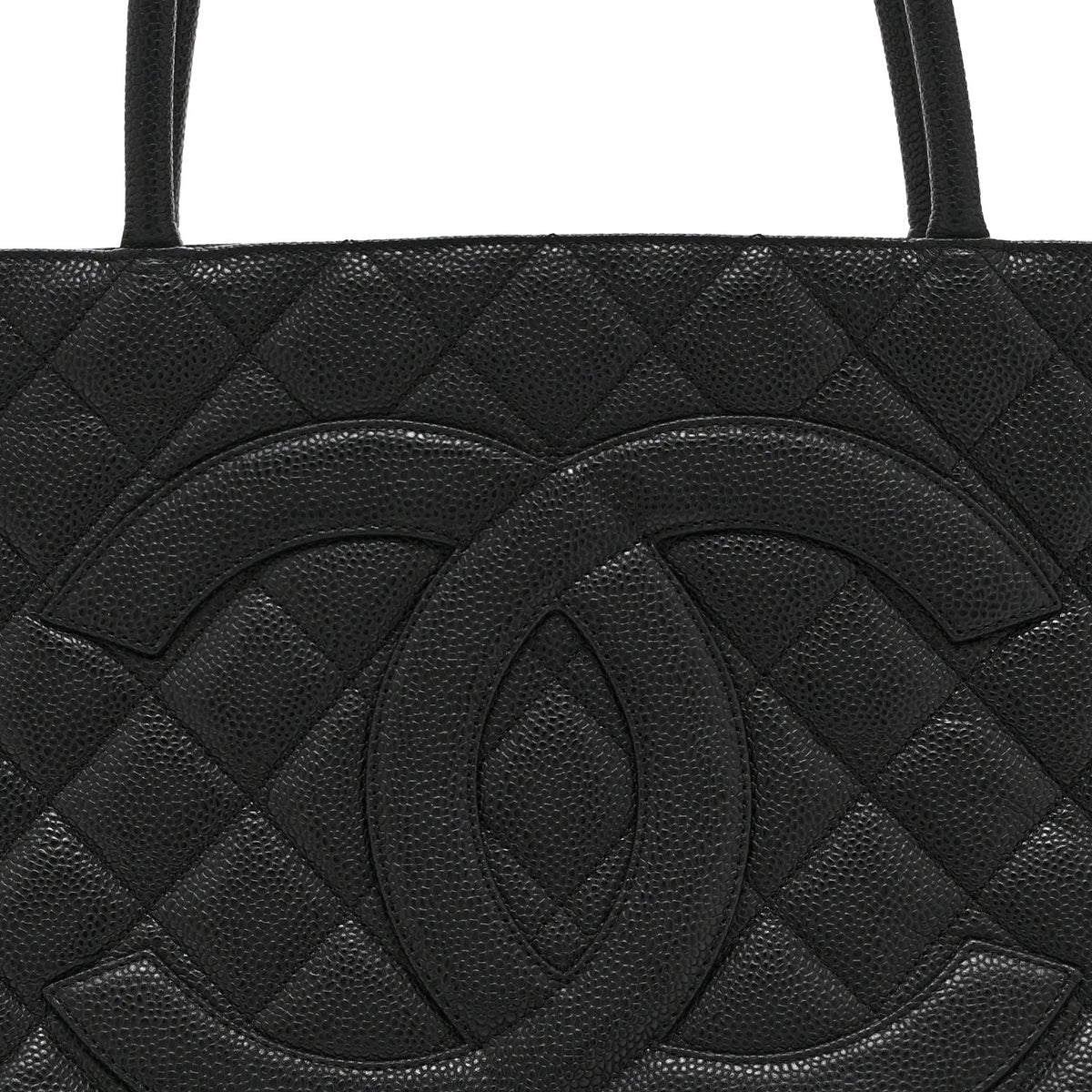 Caviar Quilted Medallion Tote Black