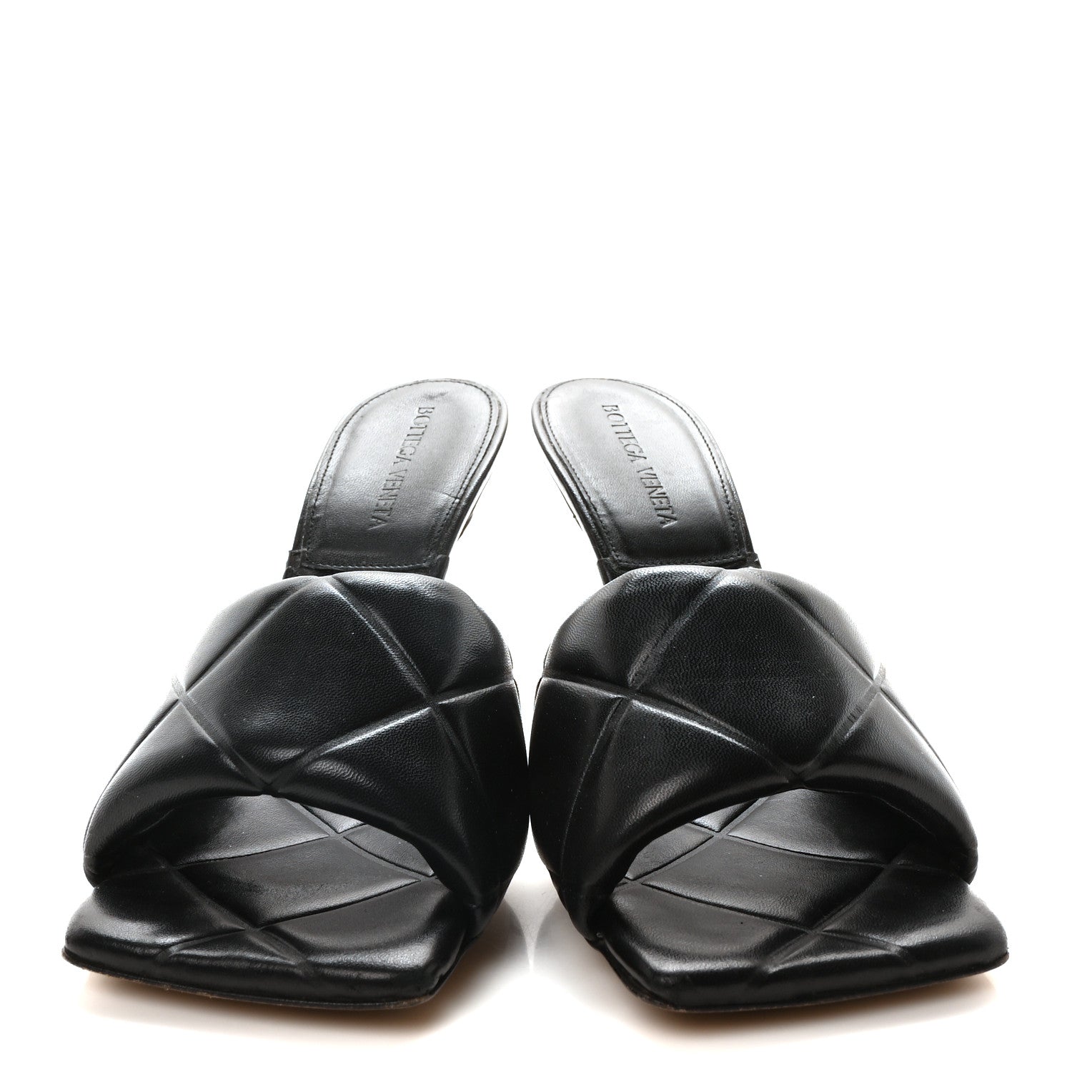 Bottega Veneta Nappa Quilted Rubber Lido Mule Sandals 38 Black 3 of 9