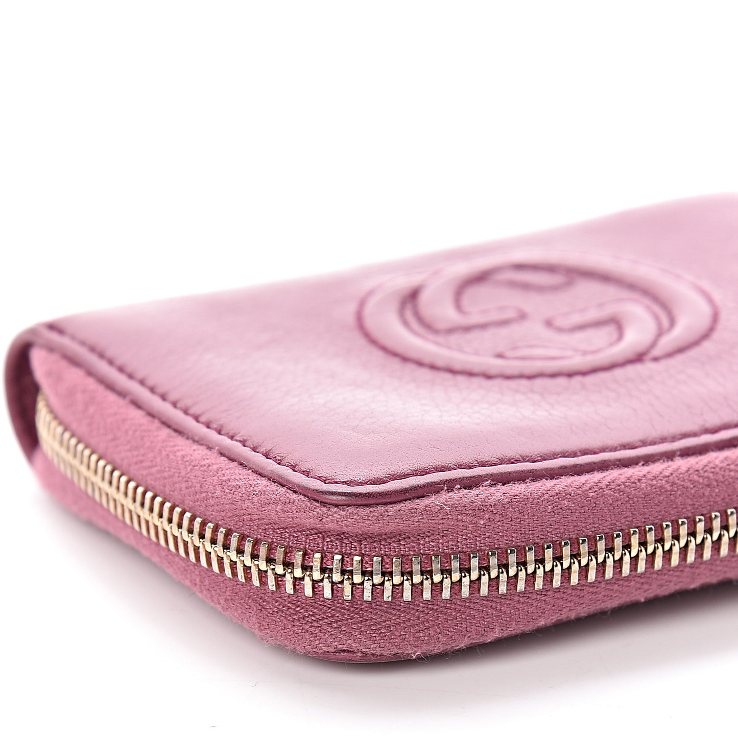 Pebbled Calfskin Soho Compact Disco Zip Around Wallet Peonia Flower