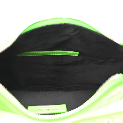 Balenciaga Extra Supple Calfskin Crocodile Embossed Le Cagole Shoulder Bag XS Acid Green 4 of 9