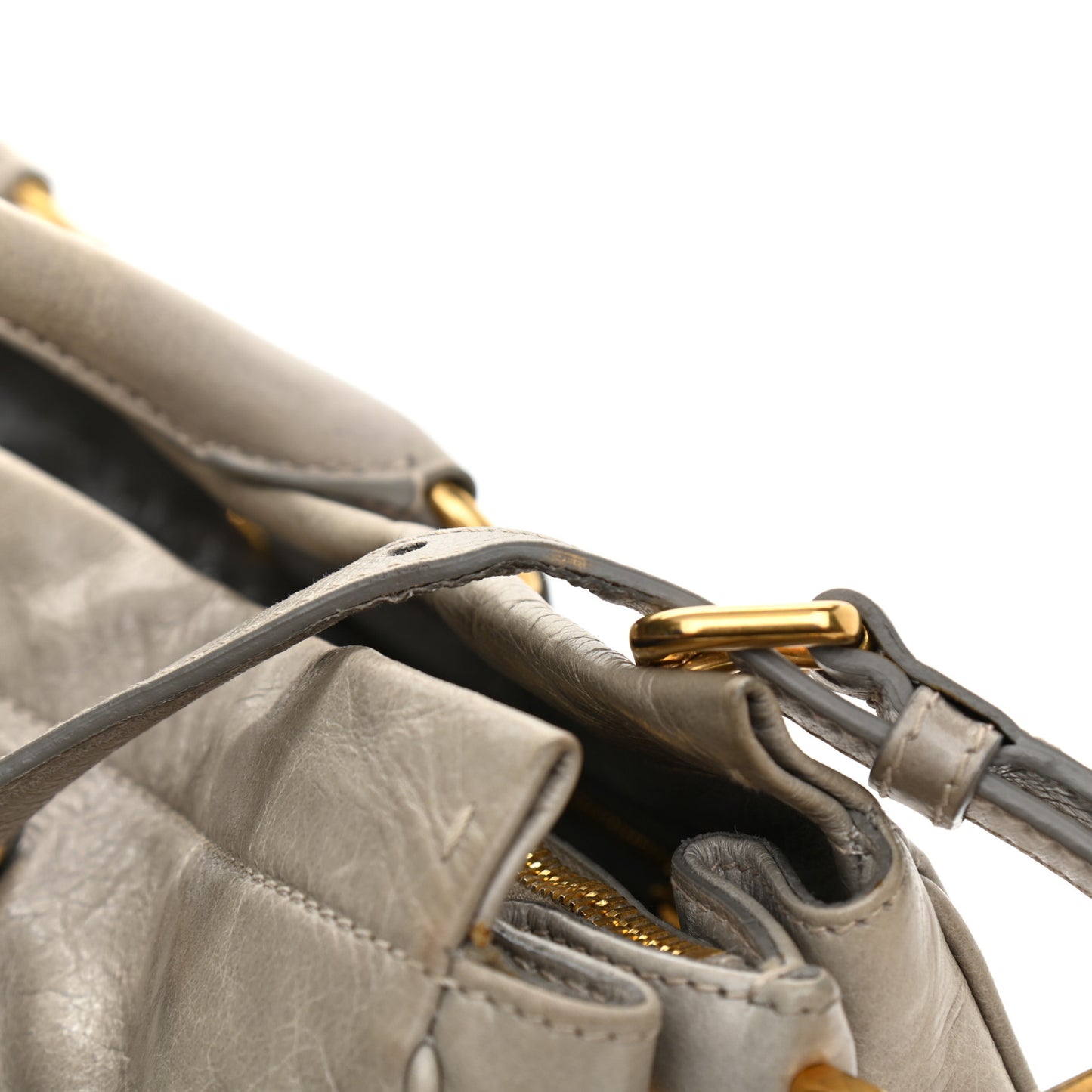 Glace Calfskin Satchel Argilla
