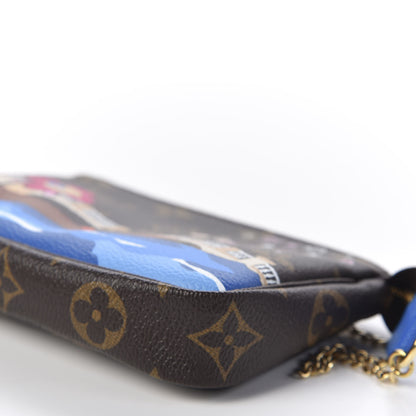 Louis Vuitton Monogram 2019 Christmas Animation Mini Venice Pochette Accessories Blue 6 of 9