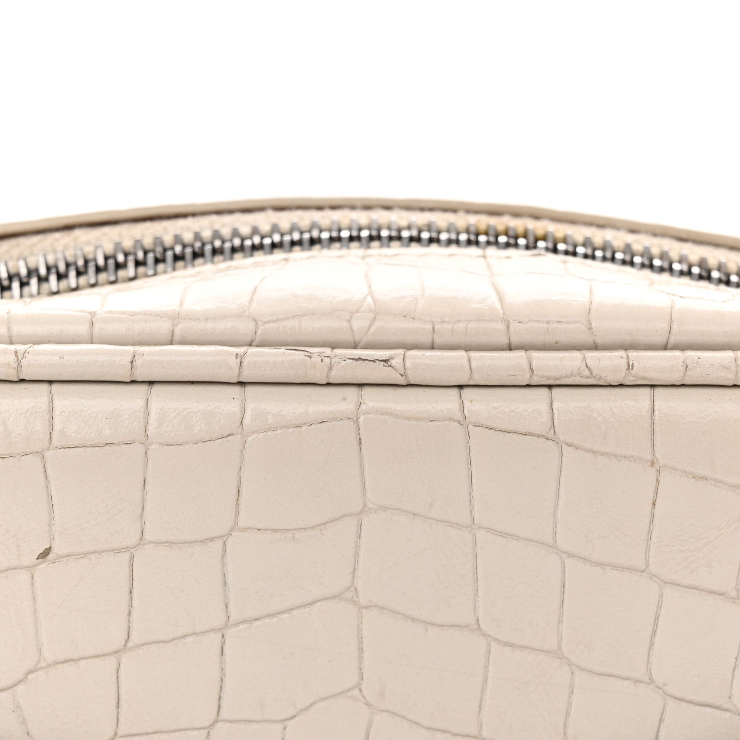 Saint Laurent Calfskin Crocodile Embossed Monogram Mini Lou Camera Bag Crema Soft 16 of 20