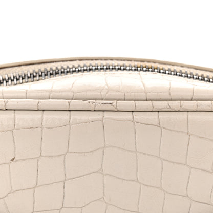 Saint Laurent Calfskin Crocodile Embossed Monogram Mini Lou Camera Bag Crema Soft 16 of 20