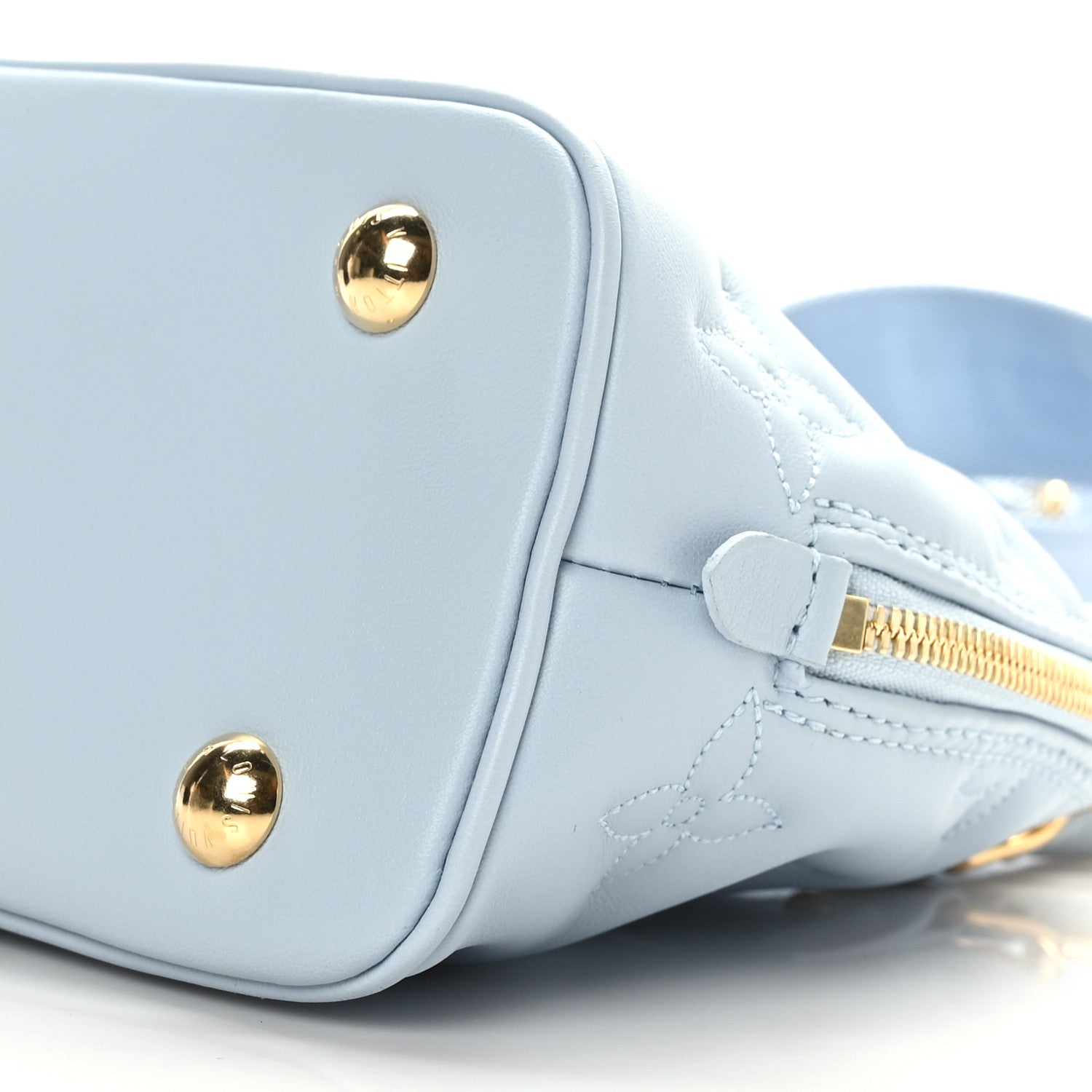 Louis Vuitton Calfskin Bubblegram Alma BB Ice Blue 8 of 8