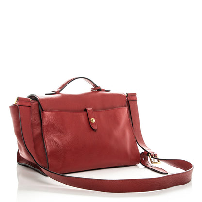 Prada Vitello Daino Sound Twin Pocket Satchel Rosso 3 of 11