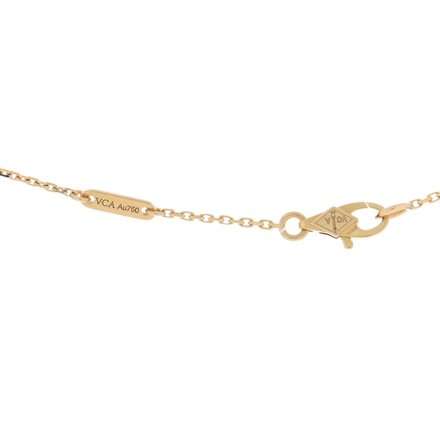 VAN CLEEF & ARPELS 18K Yellow Gold Mother of Pearl Sweet Alhambra Pendant Necklace