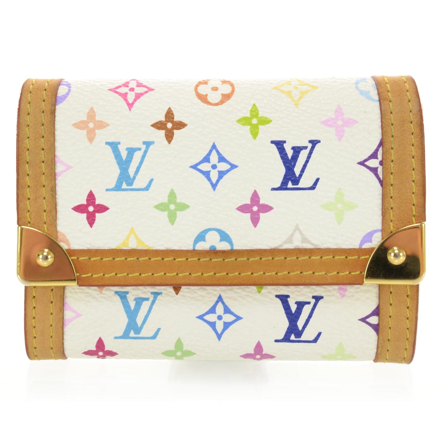 Monogram Multicolor Porte-Monnaie Plat Coin Purse White