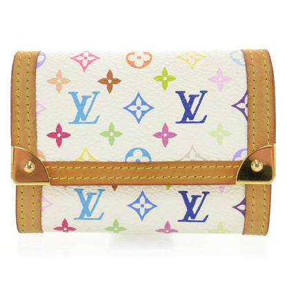 Louis Vuitton Monogram Multicolor Porte-Monnaie Plat Coin Purse White 1 of 7