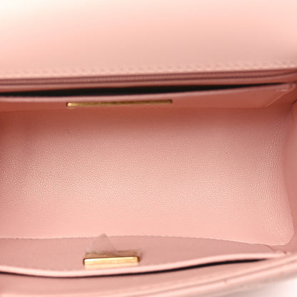 Chanel Lambskin Handle Crush Top Handle Flap Bag Pink 5 of 10