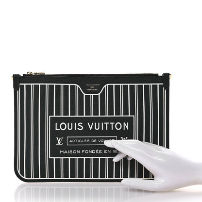 Louis Vuitton Calfskin Neverfull Inside Out MM Pochette Black 2 of 8