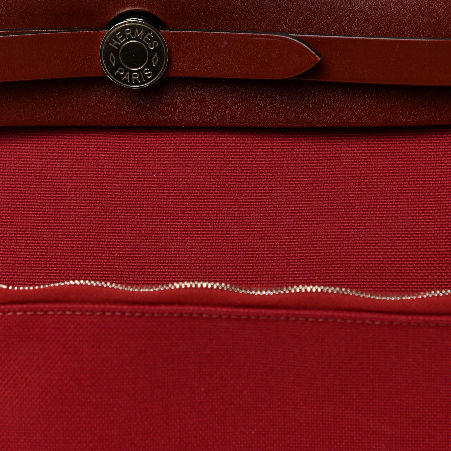 Hermes Military Toile Vache Hunter Herbag Zip 31 PM Rouge Grenat 8 of 15