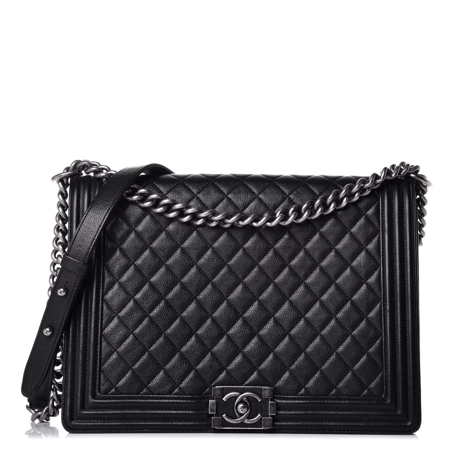 Chanel Calfskin Quilted Large Boy Flap Black 1 of 9