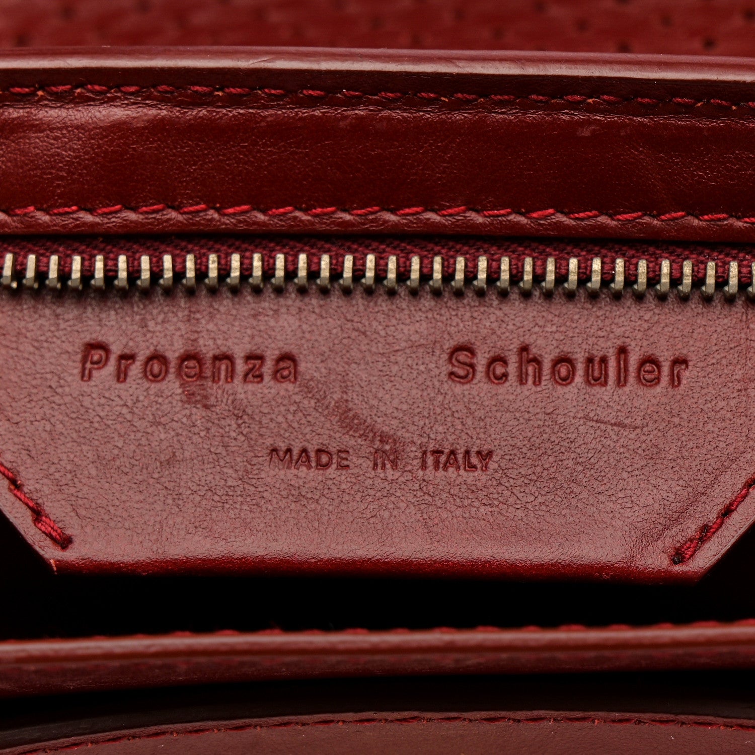 Proenza Schouler Lambskin Perforated Tiny PS1 Satchel Burgundy 7 of 14