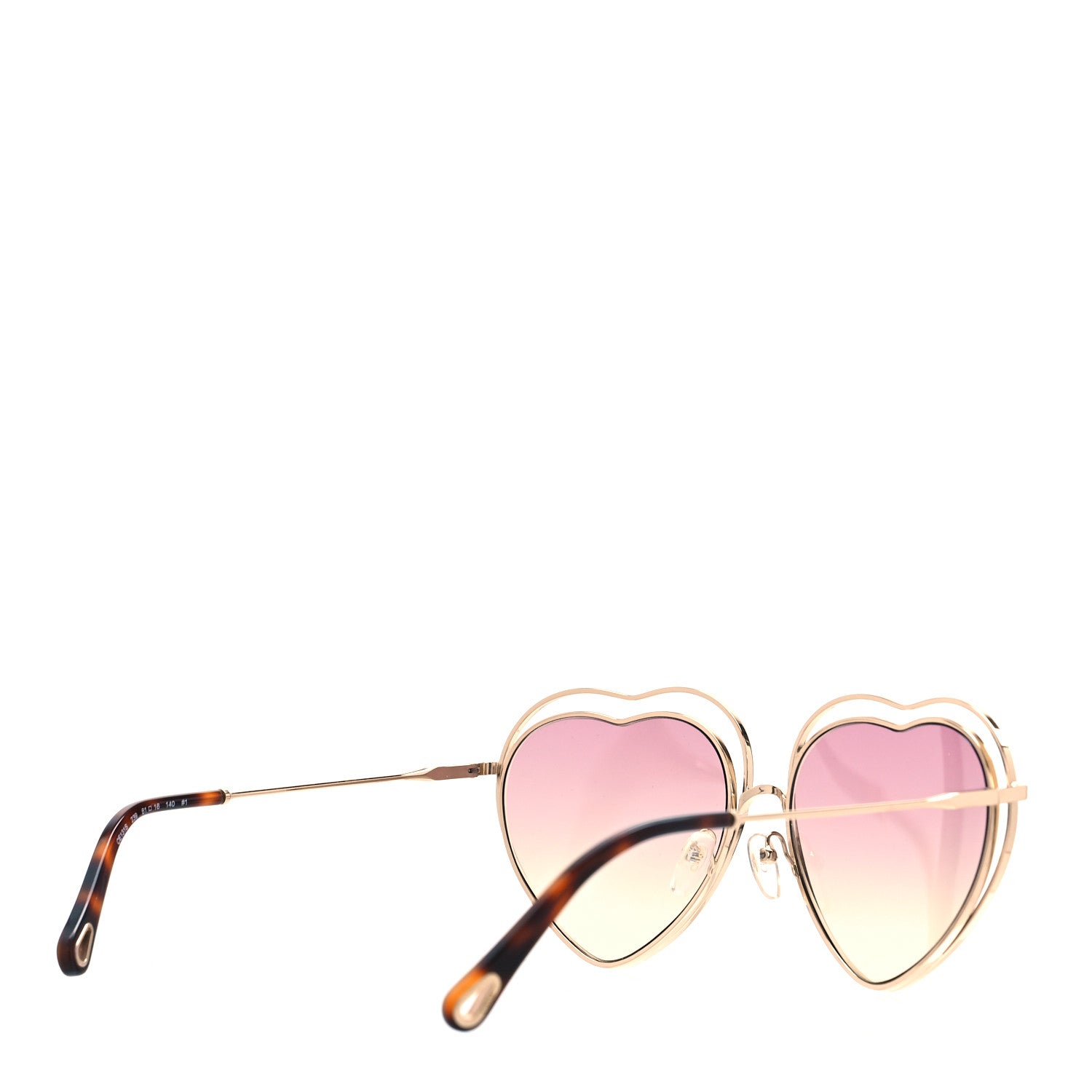 Chloe Metal Poppy Love Heart Sunglasses CE131S Havana Rose 3 of 7
