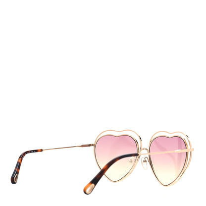 Chloe Metal Poppy Love Heart Sunglasses CE131S Havana Rose 3 of 7