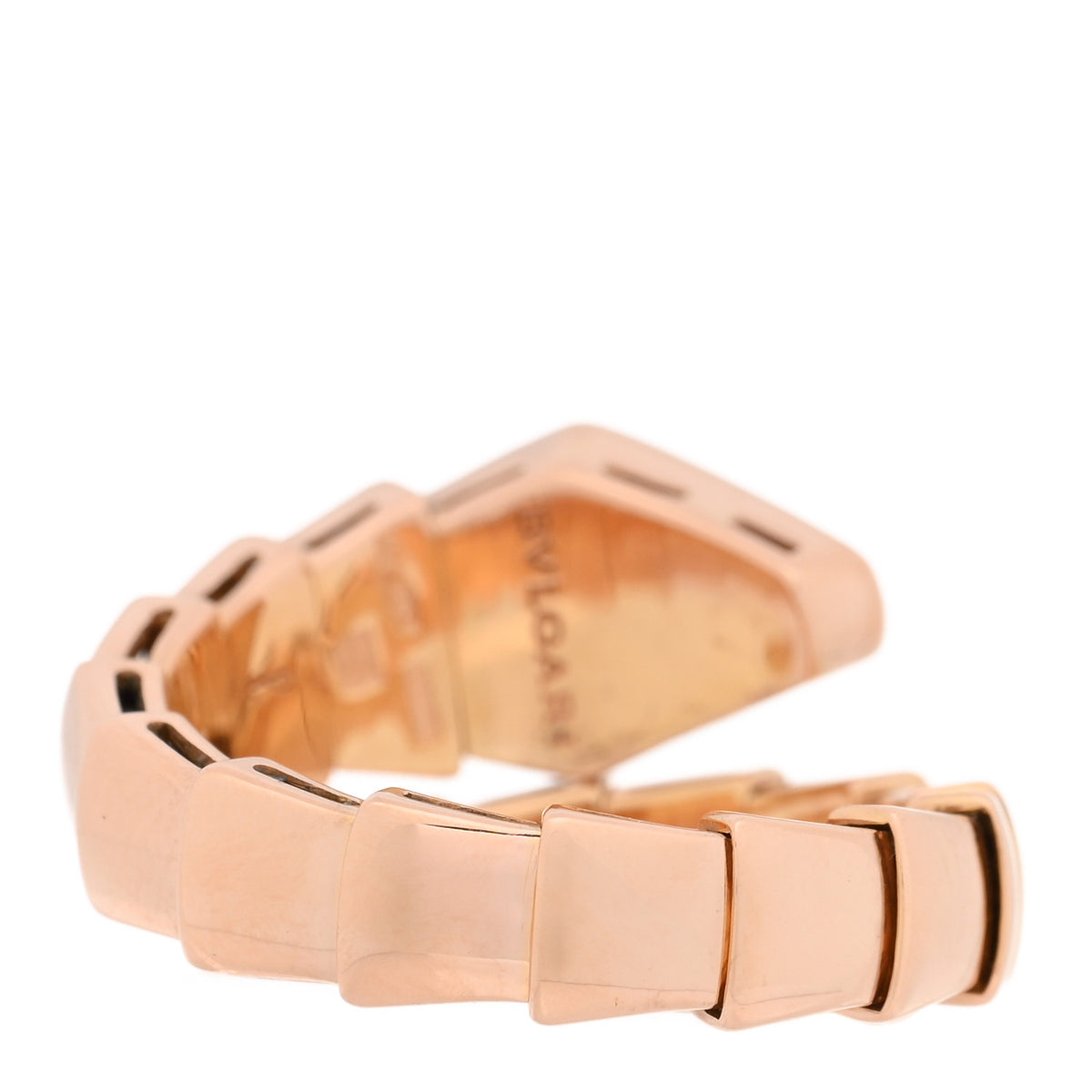 18K Rose Gold Diamond Serpenti Viper Ring L