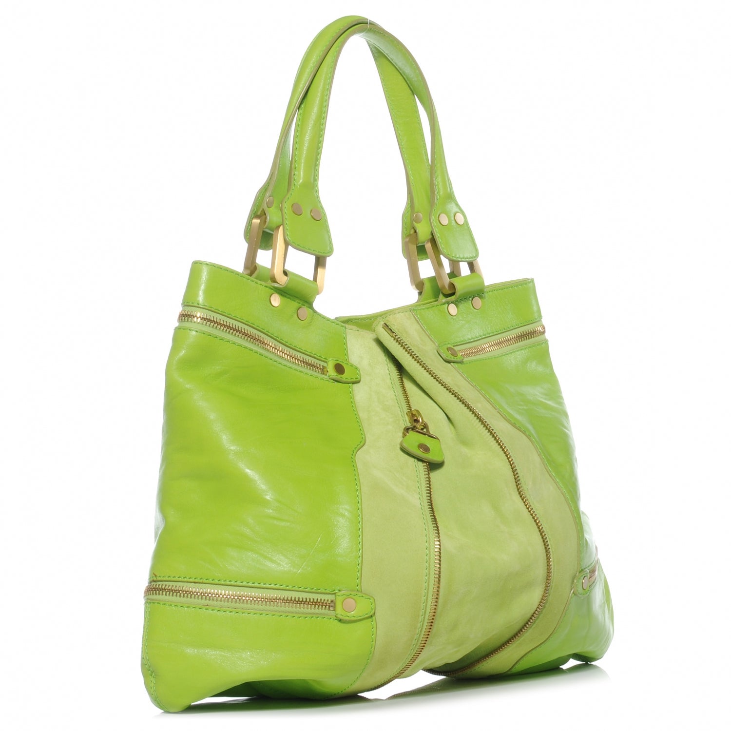 Jimmy Choo Liquid Patent Suede Monna L Lime Green 3 of 8