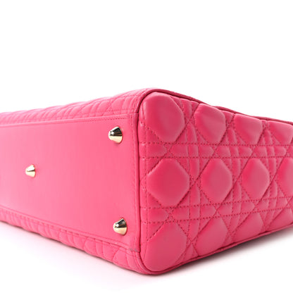 Christian Dior Lambskin Cannage Large Lady Dior Fuchsia 10 of 10