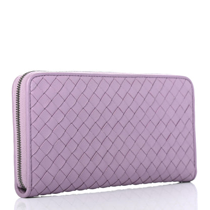 Bottega Veneta Nappa Intrecciato Zip Around Wallet Lilac 2 of 5