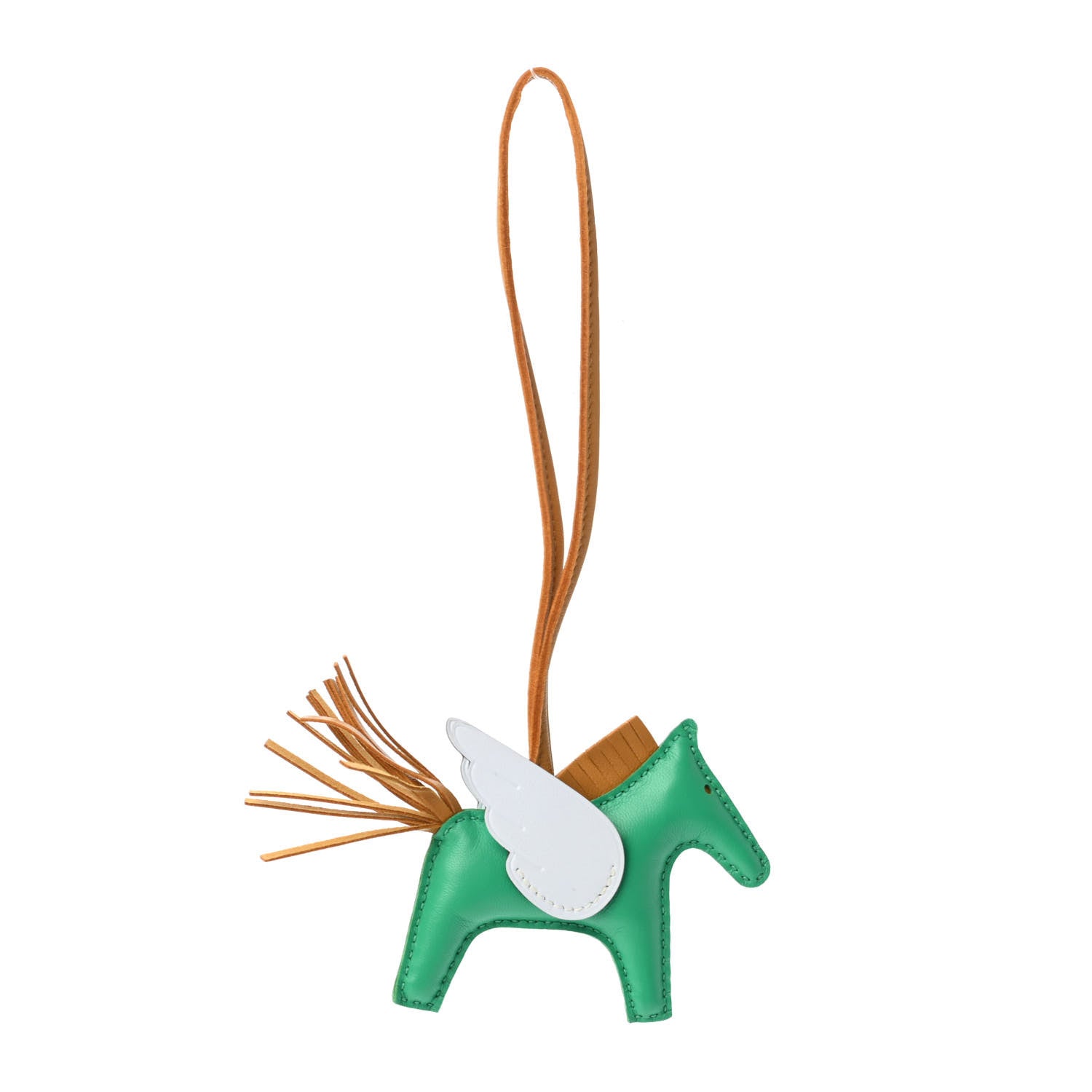 Hermes Milo Lambskin Grigri Rodeo Pegase Horse Bag Charm PM Menthe Sesame Bleu Brume 1 of 4