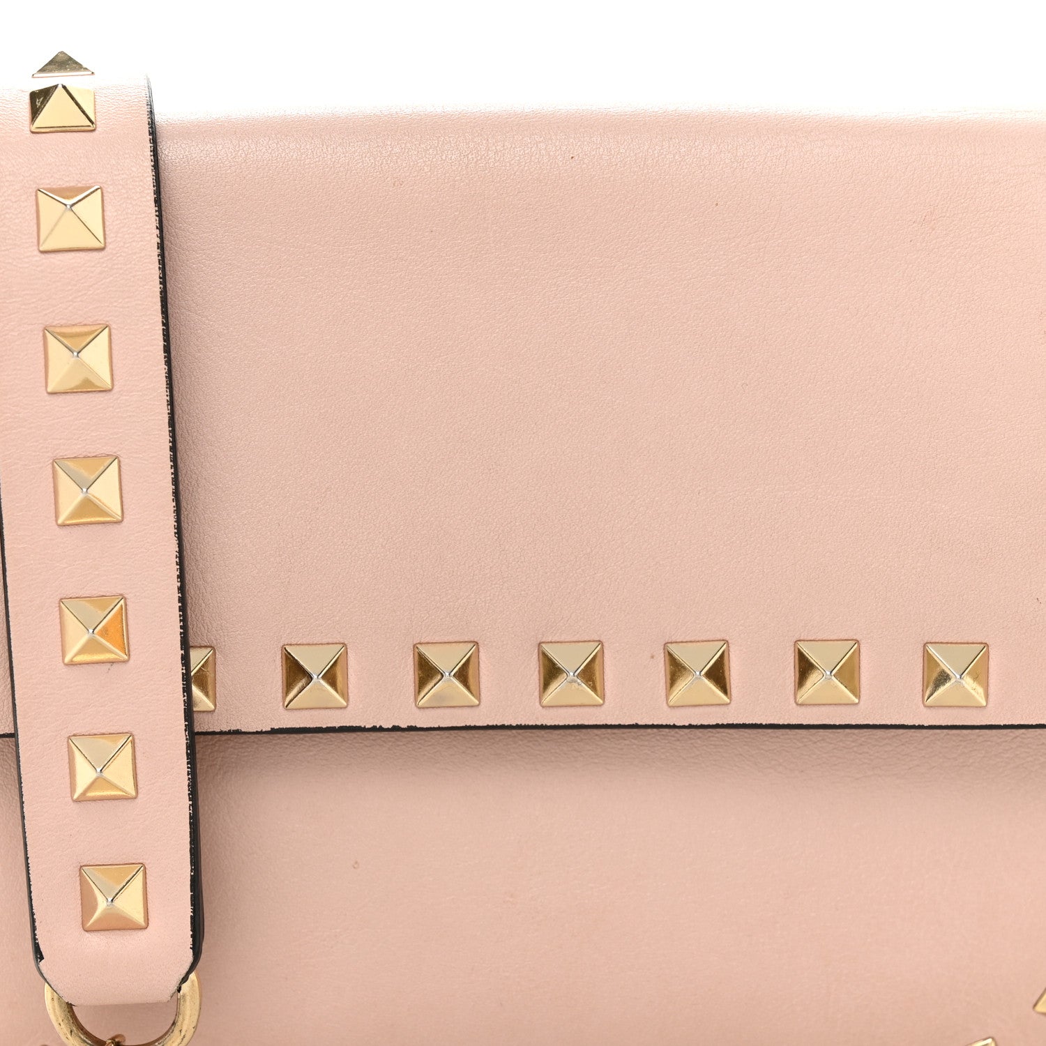 Valentino Garavani Calfskin Rockstud Crossbody Saddle Bag Water Rose 8 of 10