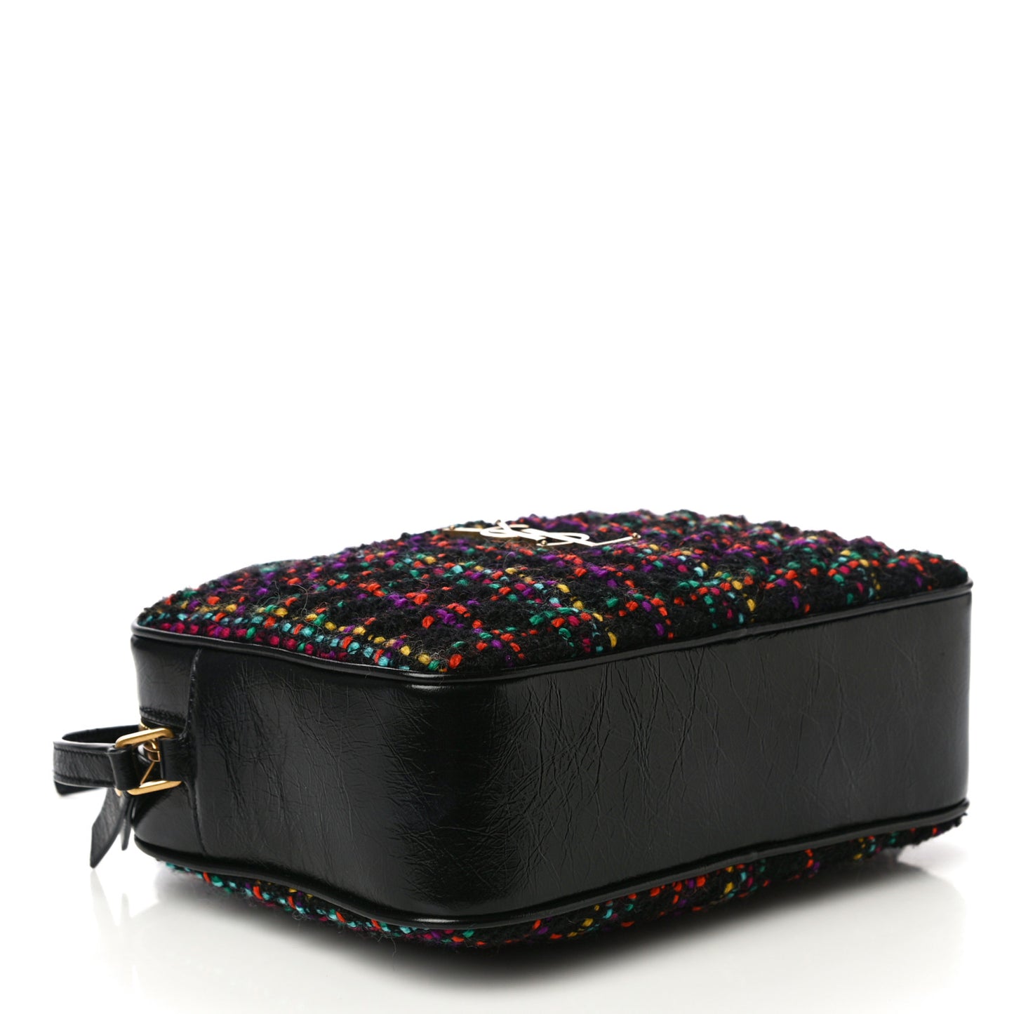 Tweed Calfskin Monogram Lou Camera Bag Black