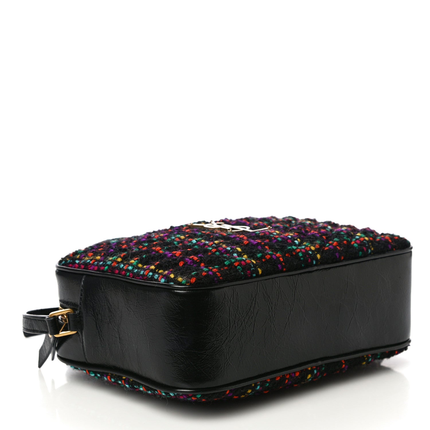 Saint Laurent Tweed Calfskin Monogram Lou Camera Bag Black 4 of 10