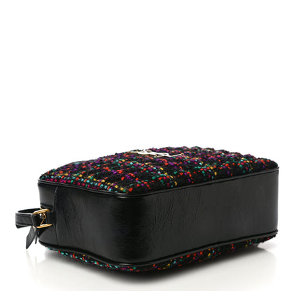 Saint Laurent Tweed Calfskin Monogram Lou Camera Bag Black 4 of 10