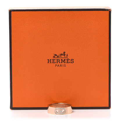 Hermes 18K Rose Gold Diamond PM H D'Ancre Ring 52 6 5 of 5