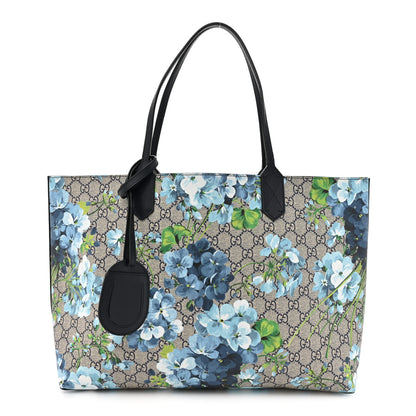 Gucci GG Supreme Monogram Blooms Medium Reversible Tote Beige Blue 1 of 22