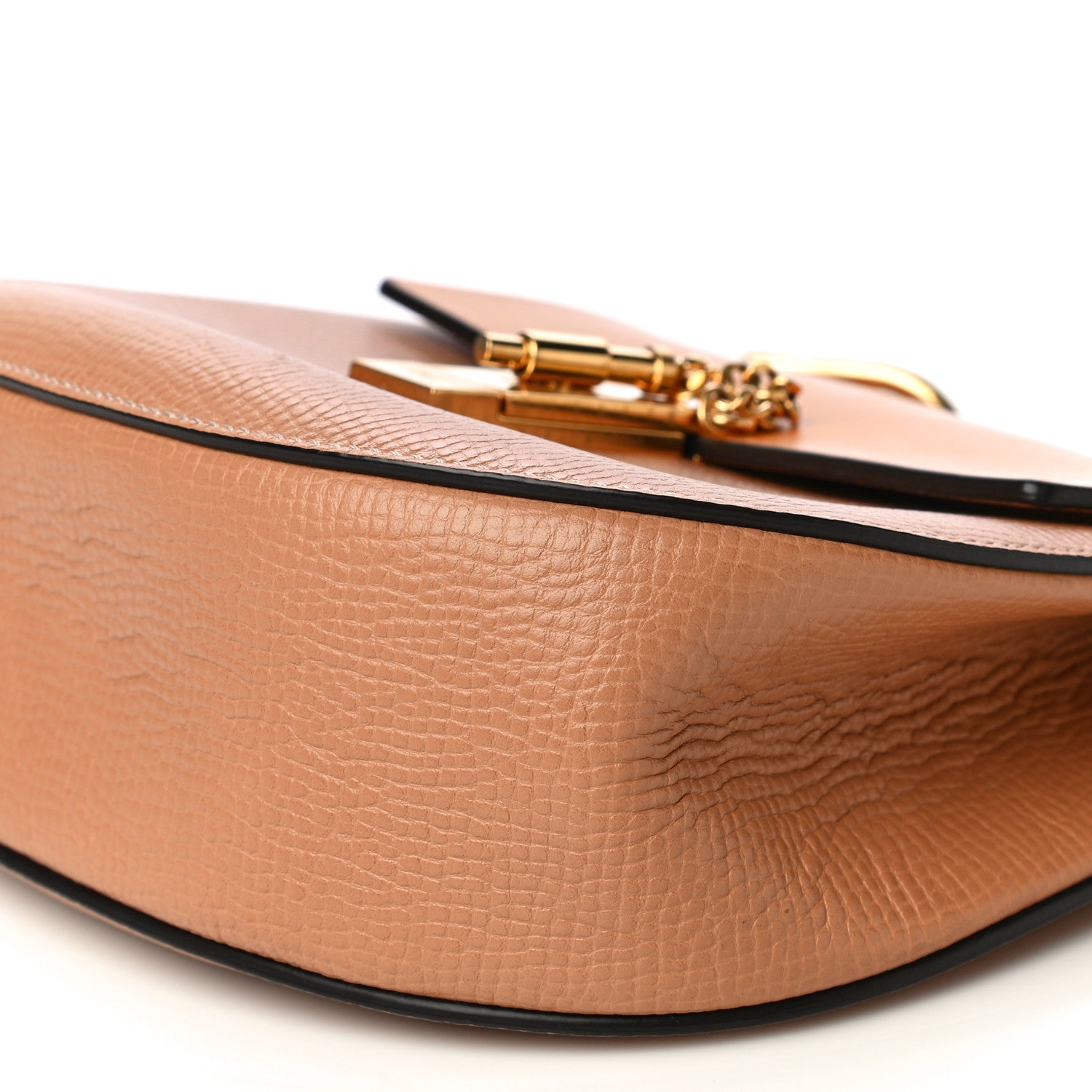 Chloe Grained Calfskin Lambskin Bi-Color Drew Shoulder Bag Wet Sand Sunflower 9 of 19