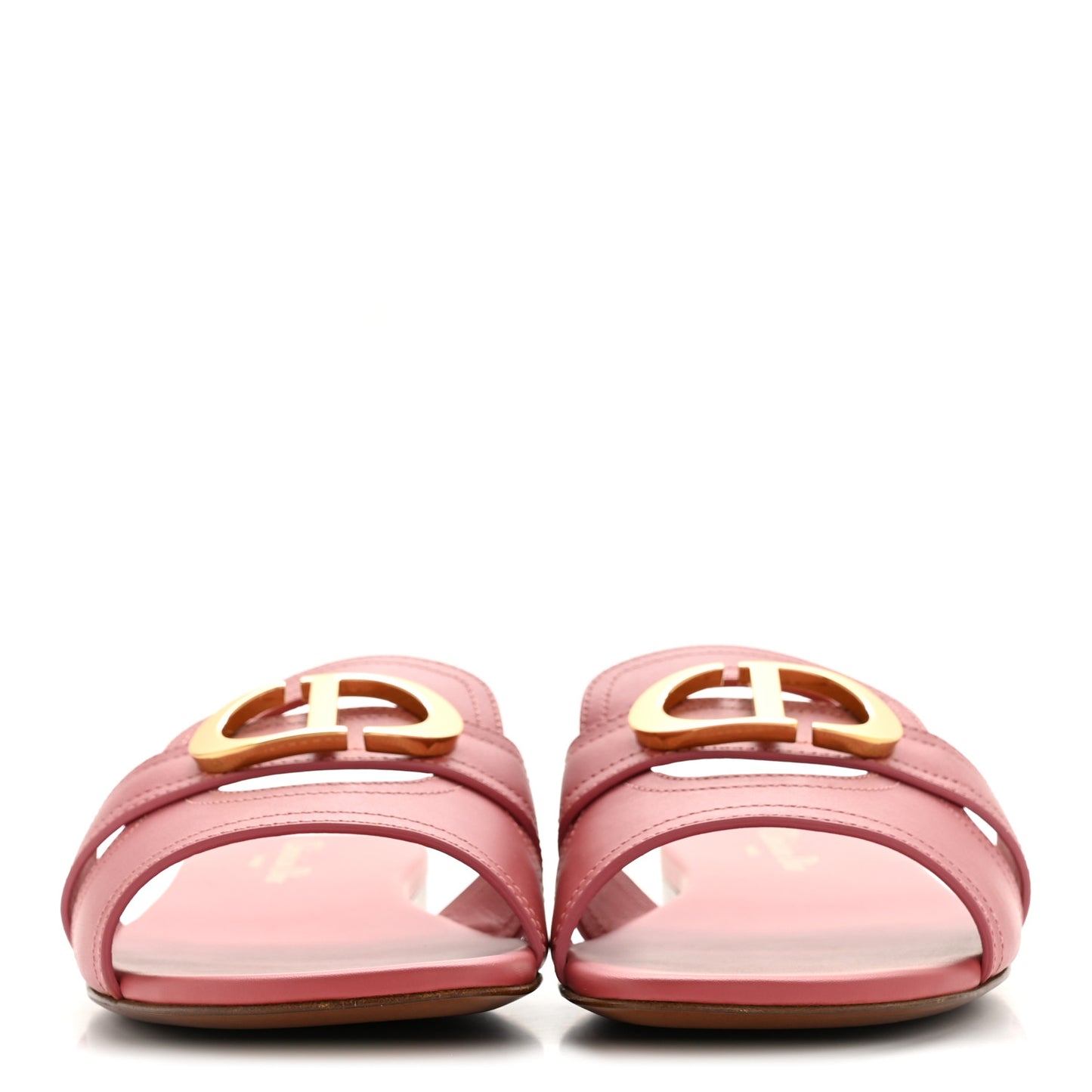 Calfskin 30 Montaigne Flat Slide Sandals 37 Dusty Pink