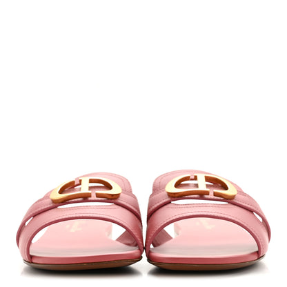 Christian Dior Calfskin 30 Montaigne Flat Slide Sandals 37 Dusty Pink 3 of 9