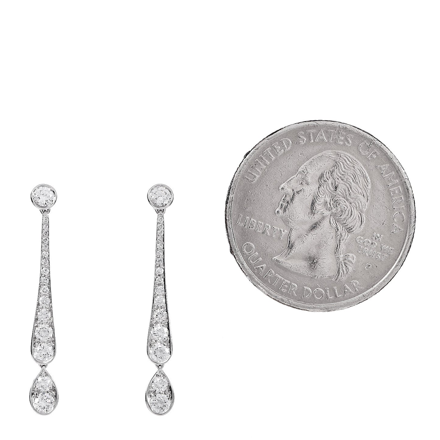 Platinum Diamond Jazz Drop Earrings
